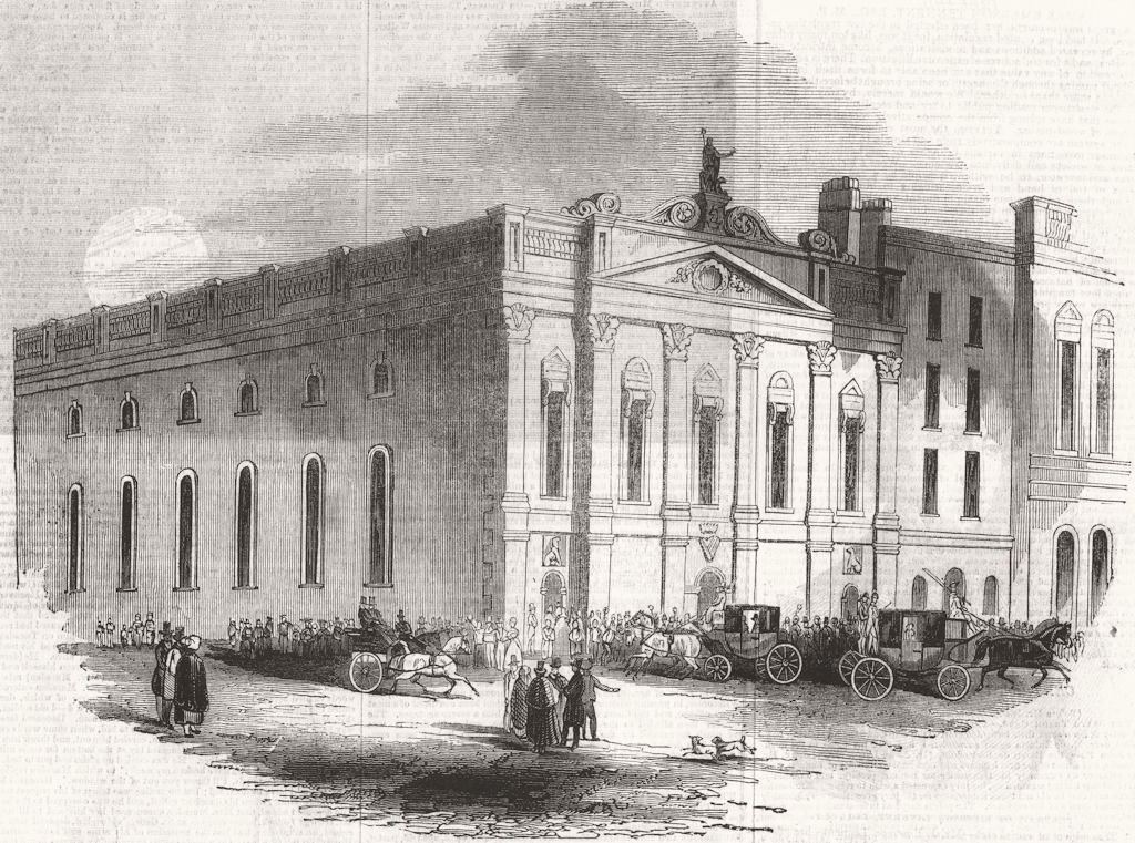 Associate Product IRELAND. The Conciliation Hall, Dublin 1843 old antique vintage print picture