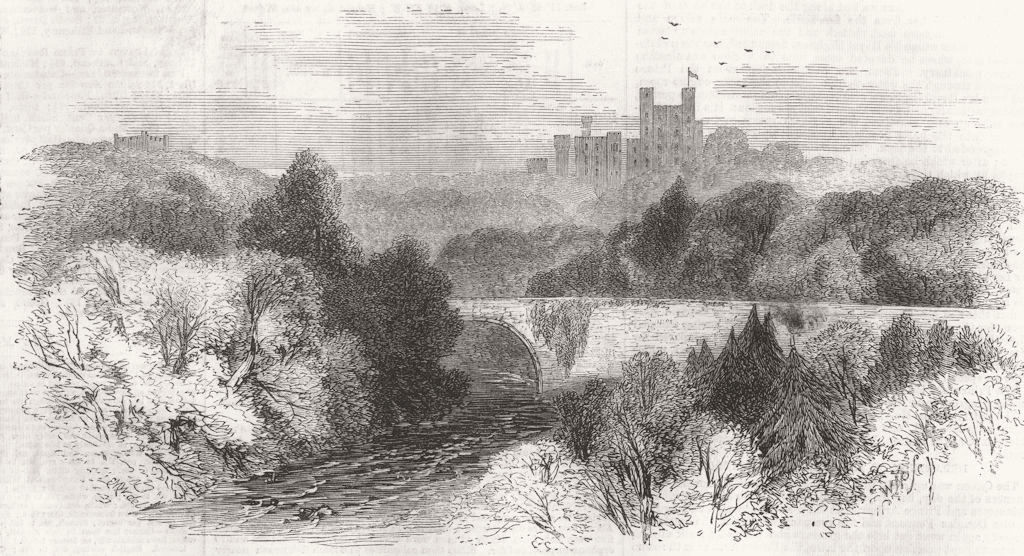 WALES. Penrhyn Castle, Llandegai 1859 old antique vintage print picture