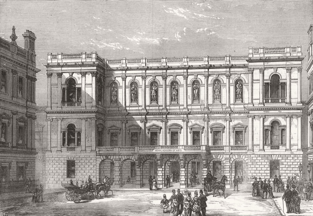 LONDON. The Royal Academy of Arts, Burlington House 1874 old antique print