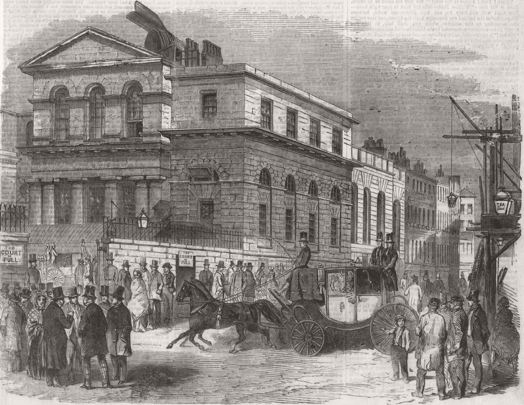 LONDON. Central Criminal Ct, during Palmers trial 1856 old antique print