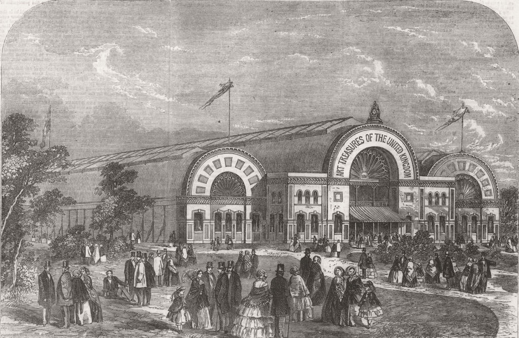 LANCS. Proposed art exhibition building, Manchester 1856 old antique print