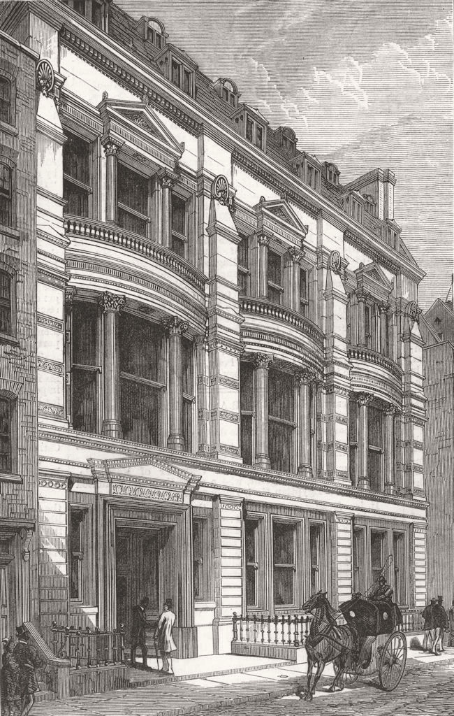 LONDON. The City Liberal club, Walbrook 1878 old antique vintage print picture
