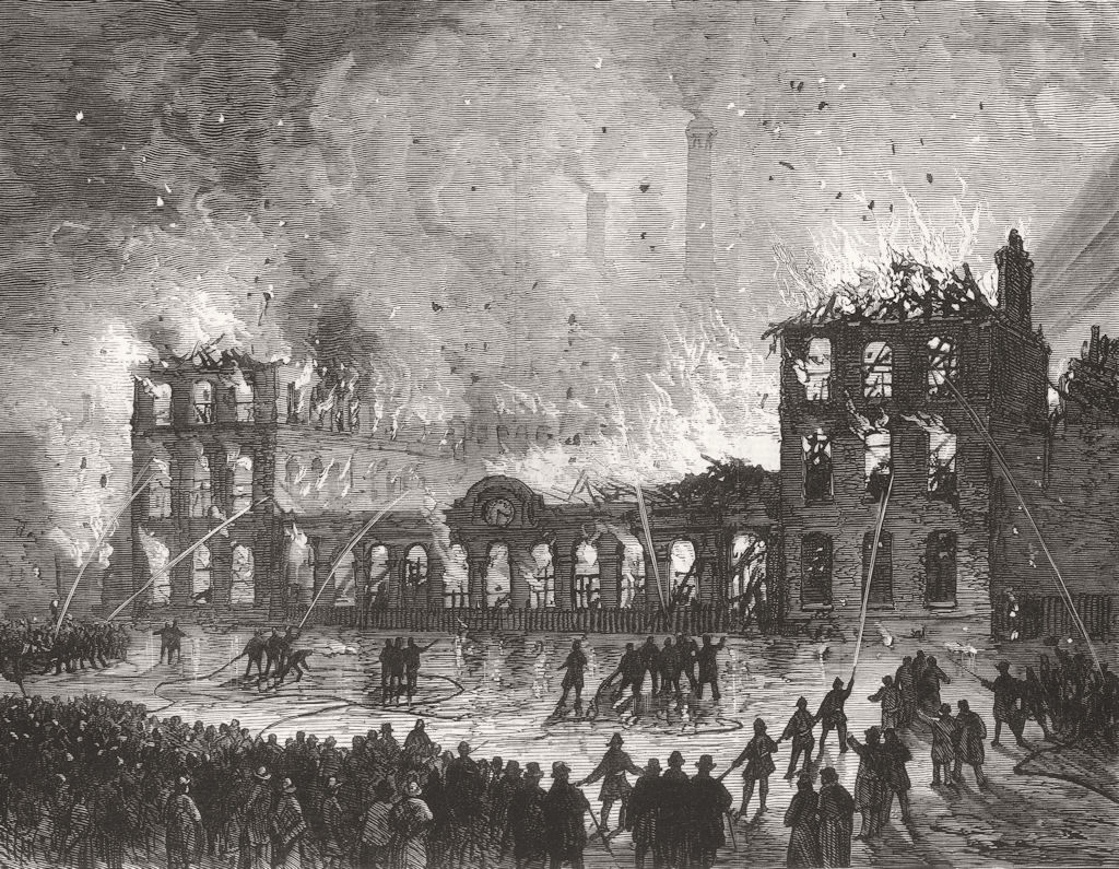 SCOTLAND. Printing offices, Edinburgh, burnt down 1878 old antique