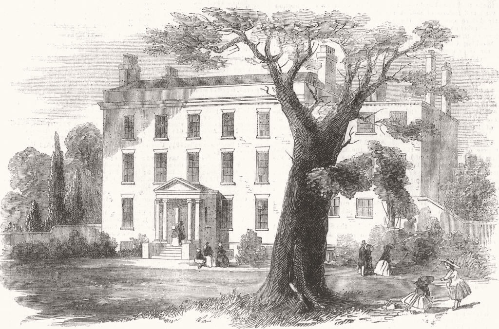 LONDON. Warehouse school, Hatcham-Grove, New-Cross 1855 old antique print