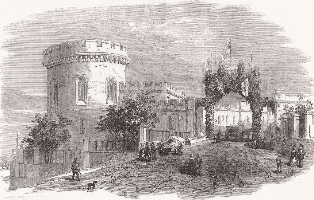 Associate Product CUMBS. Ct-Houses, Carlisle, & Triumphal Arch 1855 old antique print picture