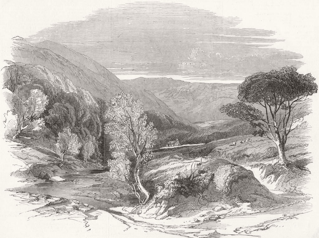 SCOTLAND. Glen Tilt, near the Marble Lodge 1850 old antique print picture