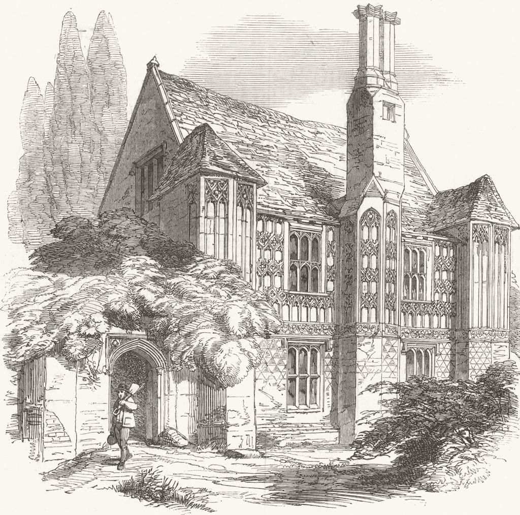 NORFOLK. Cressingham Manor-House 1850 old antique vintage print picture