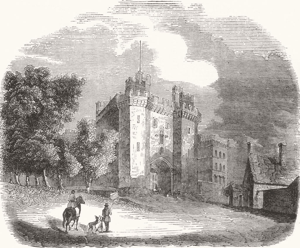LANCS. Lancaster Castle 1850 old antique vintage print picture