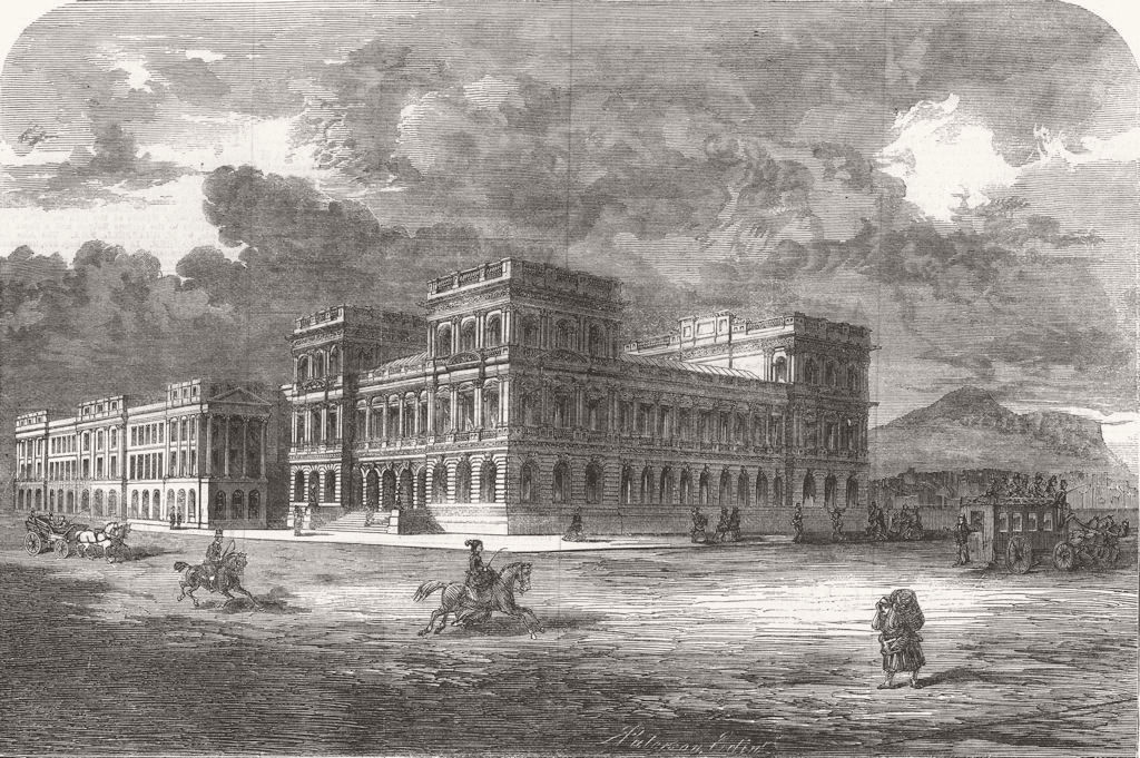 SCOTLAND. Proposed General Post Office, Edinburgh 1861 old antique print