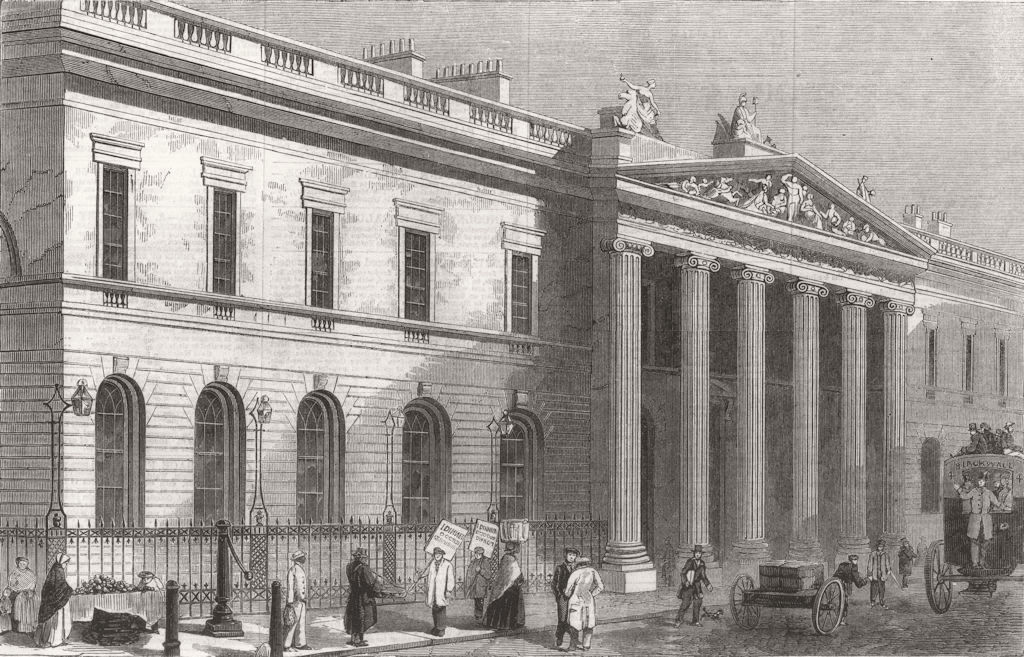 LONDON. East India House, Leadenhall-Street 1861 old antique print picture