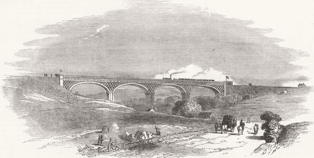 IRELAND. Cork & Bandon Railway-Chetwood Viaduct 1861 old antique print picture