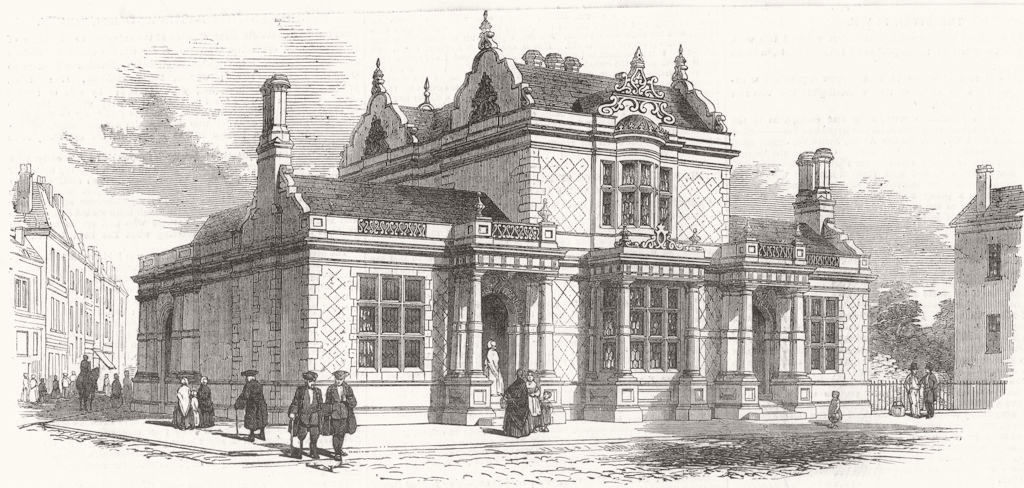 LONDON. Baths & laundries Greenwich 1851 old antique vintage print picture