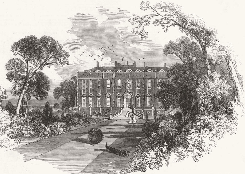LANCS. Earl of Sefton's Croxteth Park, Liverpool 1851 old antique print
