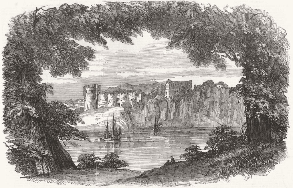 WALES. Chepstow Castle 1851 old antique vintage print picture