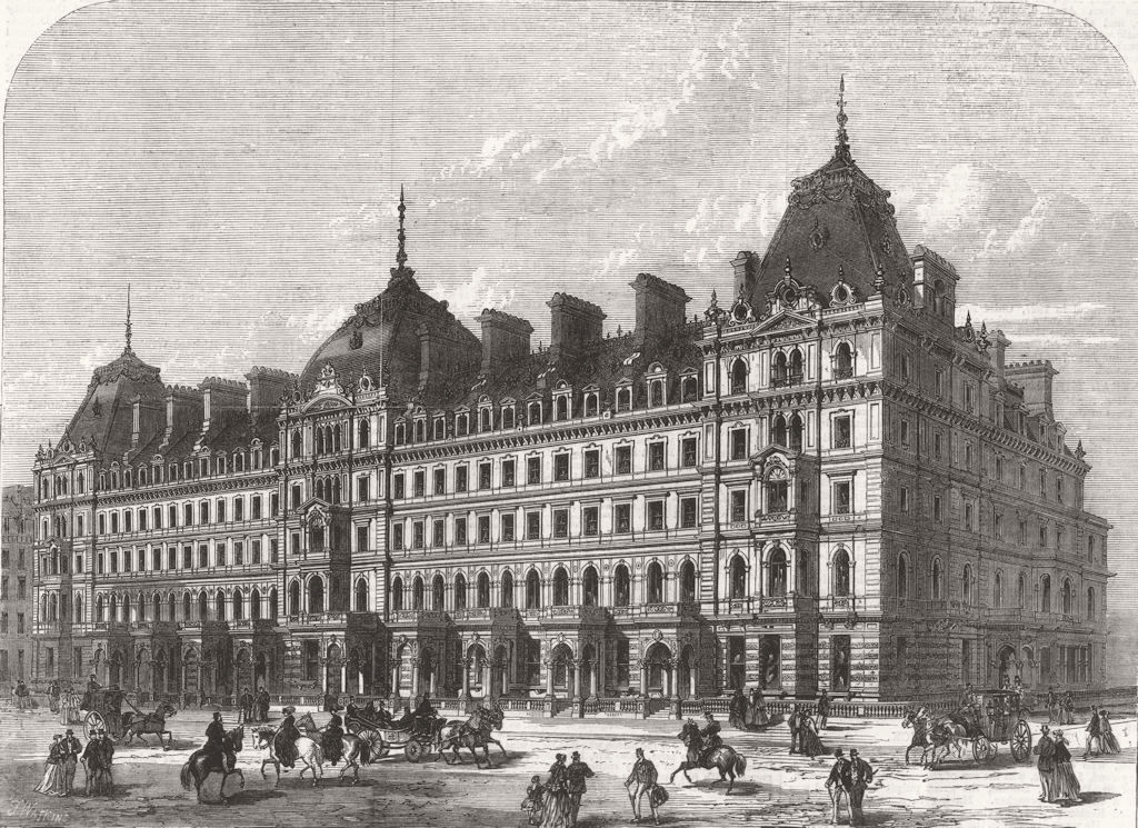 Associate Product LONDON. New buildings in Grosvenor-Place 1868 old antique print picture