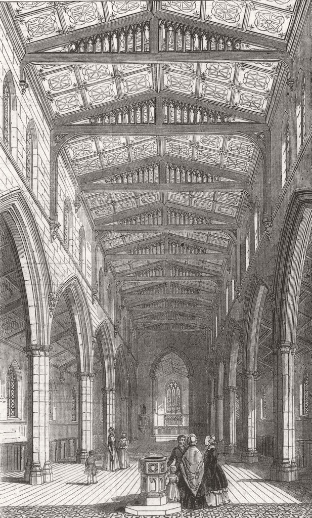 Associate Product LONDON. St Marys New Church, Herne Hill 1844 old antique vintage print picture