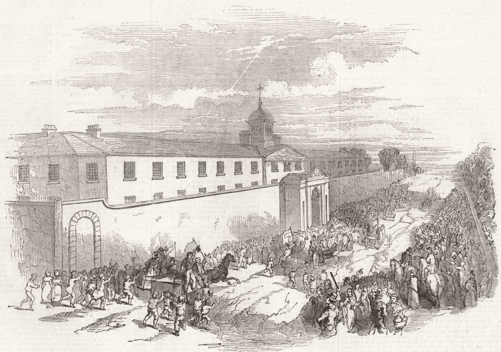 IRELAND. Arrival of the news at the Penitentiary 1844 old antique print