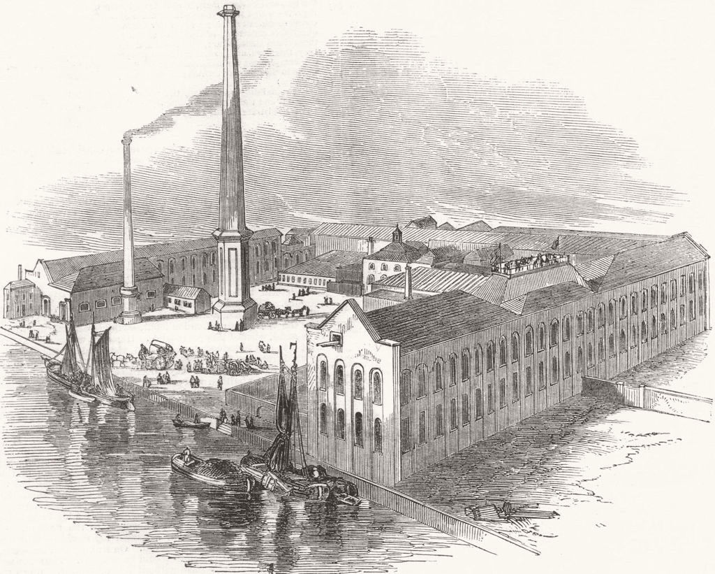 Associate Product LONDON. Thames bank depository, Ranelagh Rd, Pimlico 1851 old antique print
