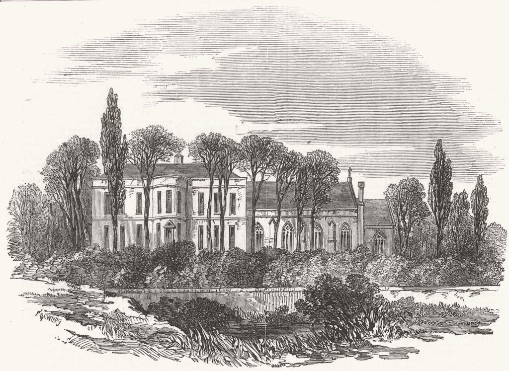 SOMT. The Lodge, Taunton 1851 old antique vintage print picture