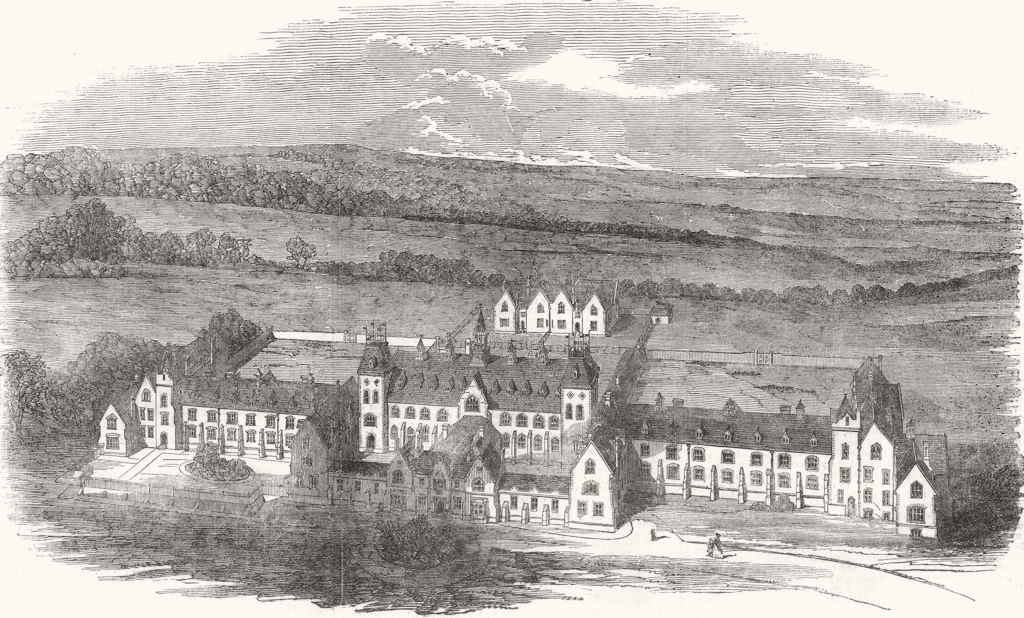 SURREY. South Metropolitan Industrial School, Sutton 1854 old antique print