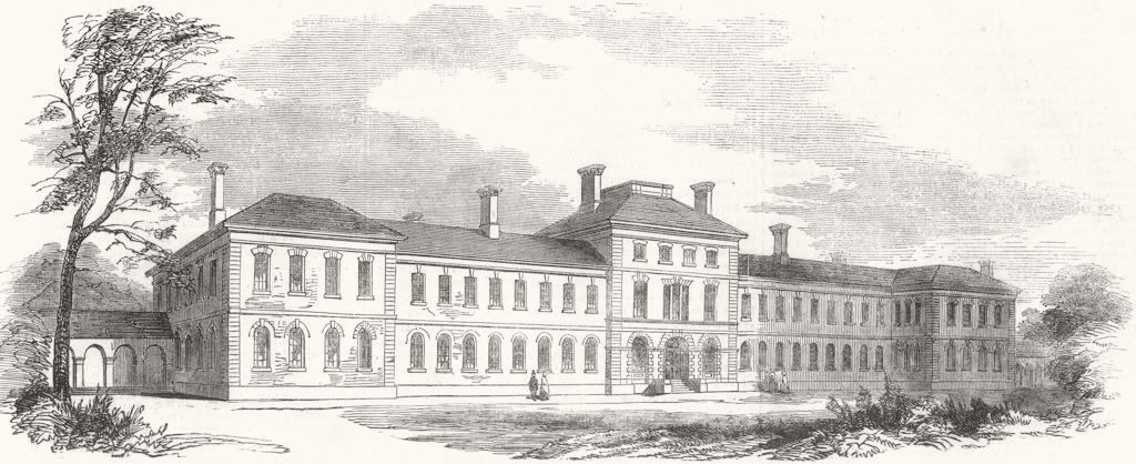 LONDON. The Metropolitan Hospital, Walton-on-Thames 1854 old antique print