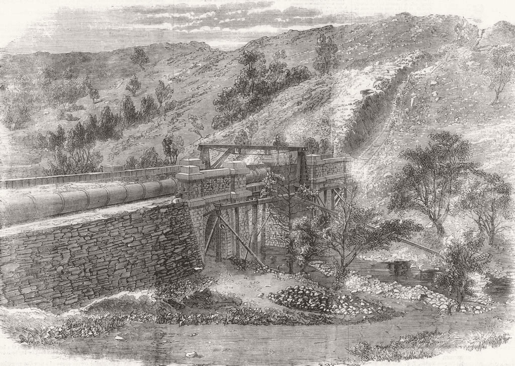 SCOTLAND. Aqueduct across the Duchray Water 1859 old antique print picture
