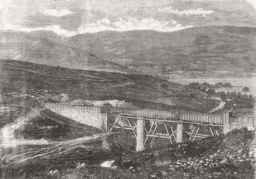 SCOTLAND. Aqueduct at Culegarton, near Loch Ard 1859 old antique print picture