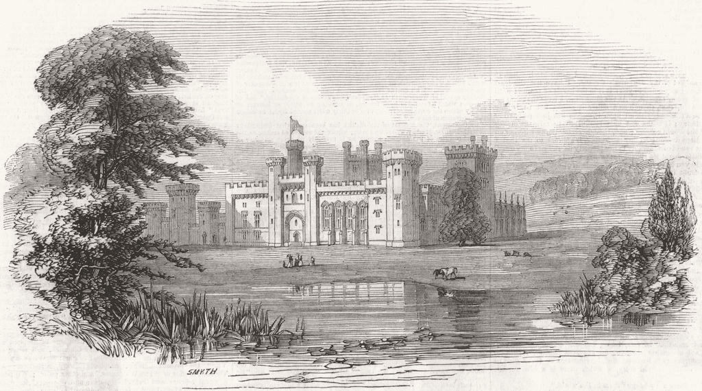 DURHAM. Ravensworth Castle 1846 old antique vintage print picture