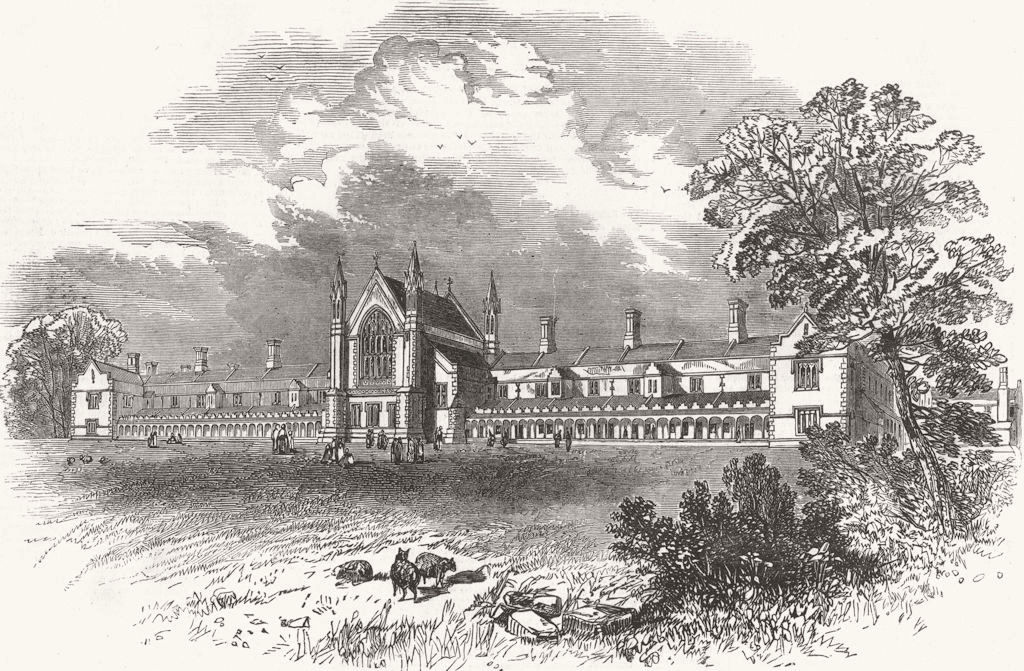 Associate Product LONDON. St Peter's Hospital, East-Hill, Wandsworth 1851 old antique print