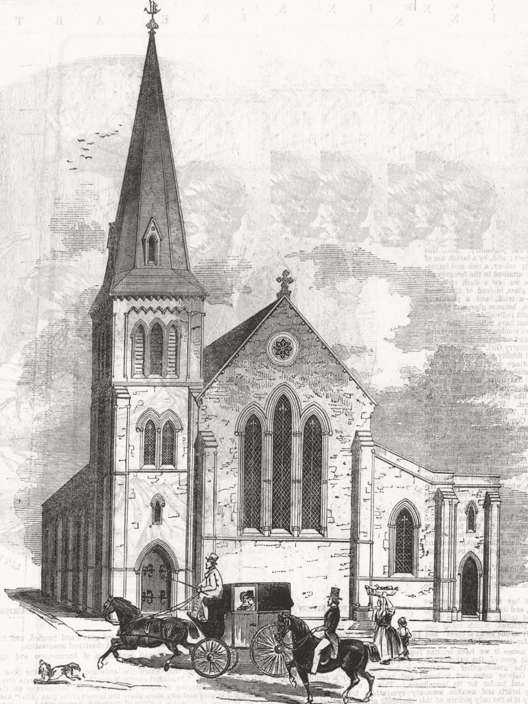 Associate Product LONDON. Church for seamen of Port of London, Dock St 1846 old antique print