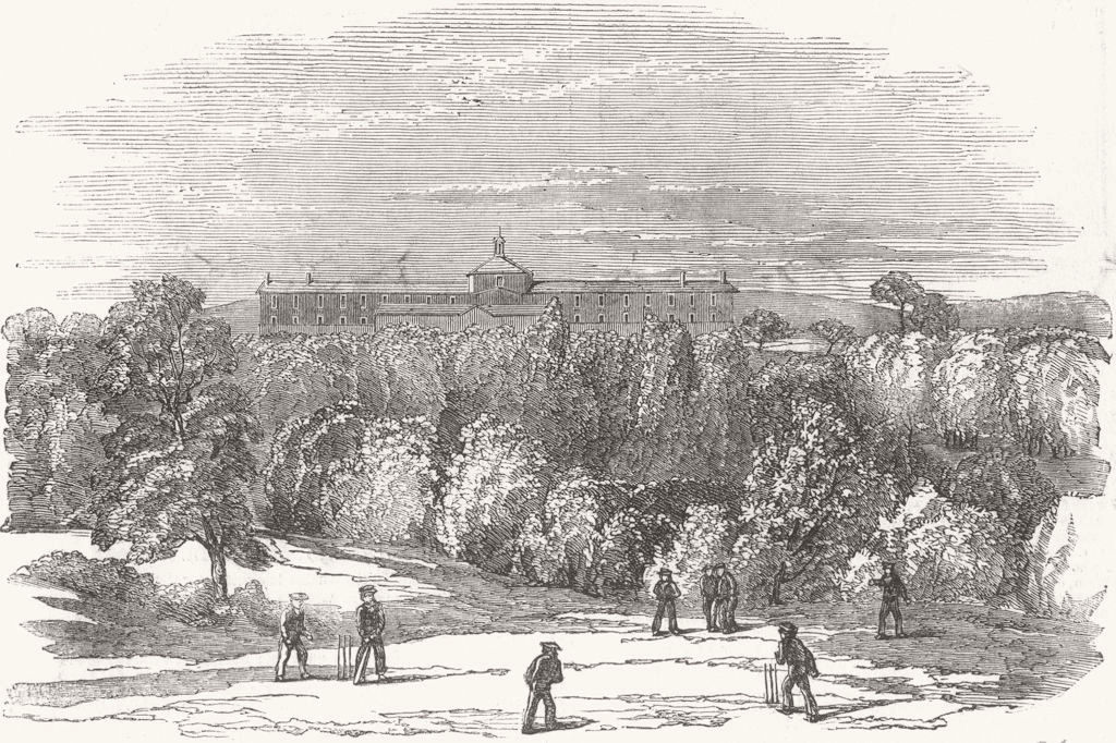 Associate Product GLOUCESTERSHIRE. Orphan-House, Ashley Down, near Bristol 1850 old print