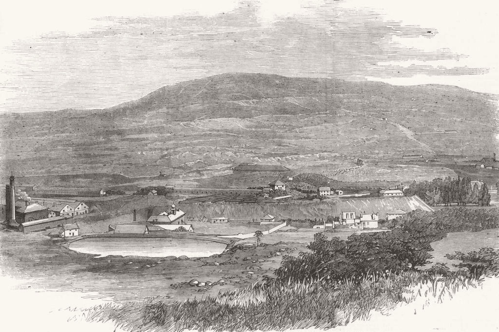 WALES. llynvi valley-1st turf for new railway 1858 old antique print picture