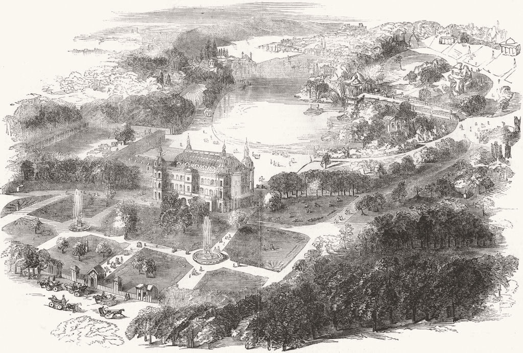 SURREY. The Royal Surrey Gardens 1856 old antique vintage print picture