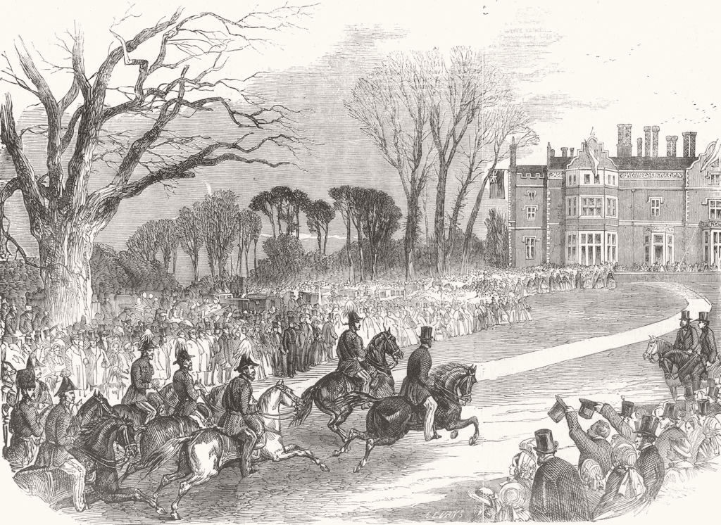 ESSEX. Prince Albert at Wavenhoe Park, Colchester 1856 old antique print