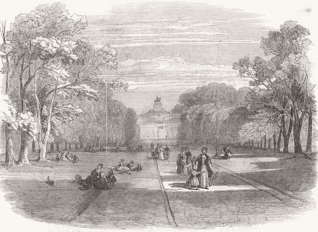 BERKS. The long walk, Windsor 1846 old antique vintage print picture