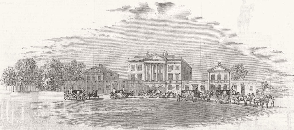 ESSEX. Arrival of civic party at Basildon House 1846 old antique print picture