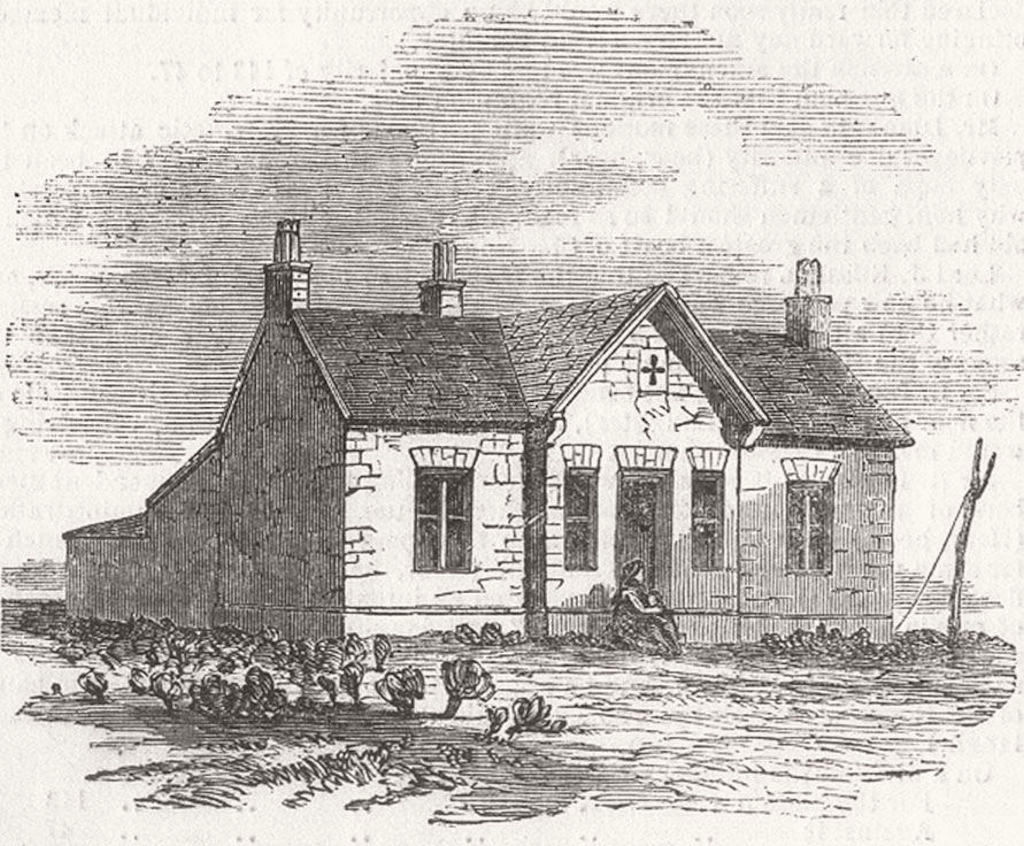 GLOS. Cottage at Snig's-end-front 1850 old antique vintage print picture