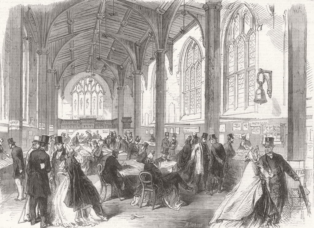 YORKS. Social Science Congress, Guildhall, York 1864 old antique print picture