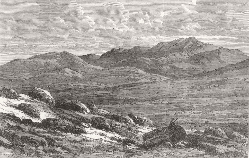 SCOTLAND. View of Lochnagar 1864 old antique vintage print picture