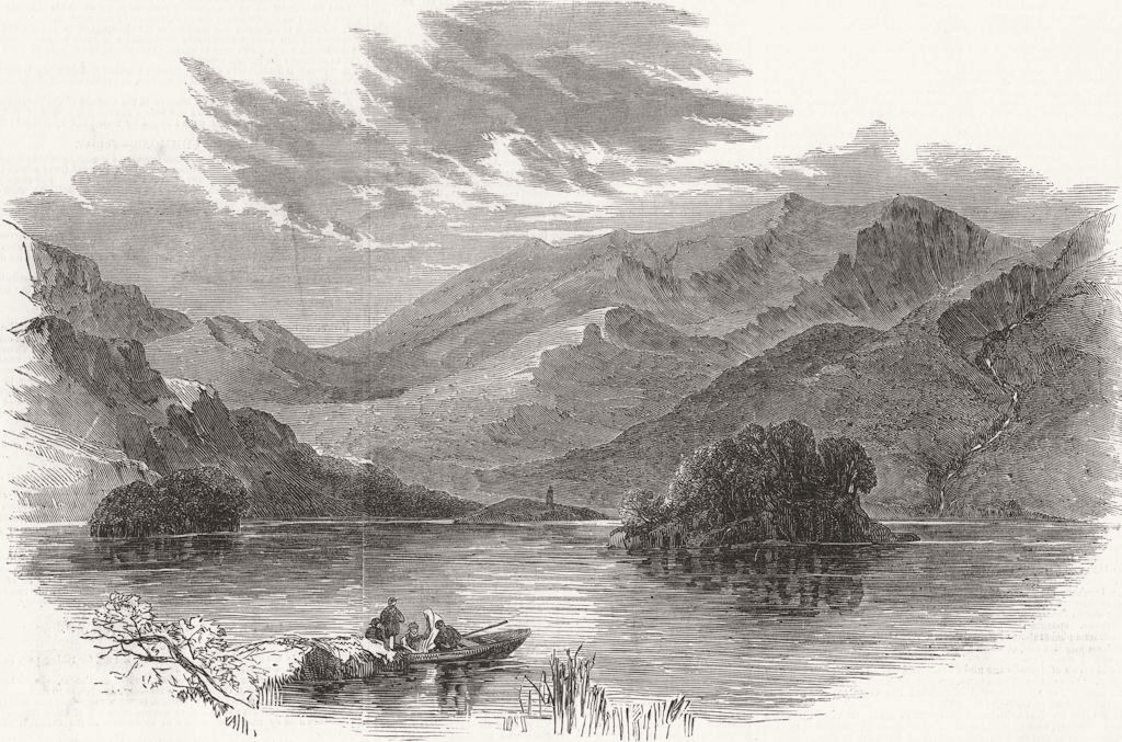 IRELAND. Macgillicuddy's Reeks and Killarney Lake 1849 old antique print