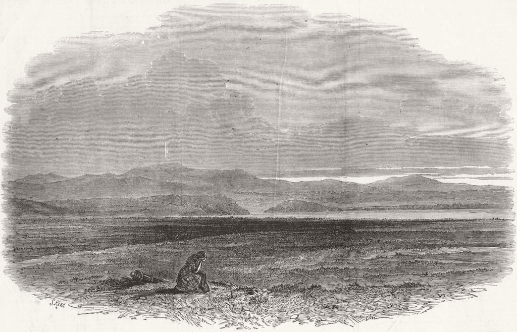 SCOTLAND. Culloden Moor 1849 old antique vintage print picture