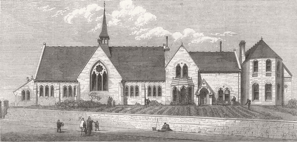 SUSSEX. St Pauls School & creche, St Leonards-on-sea 1874 old antique print