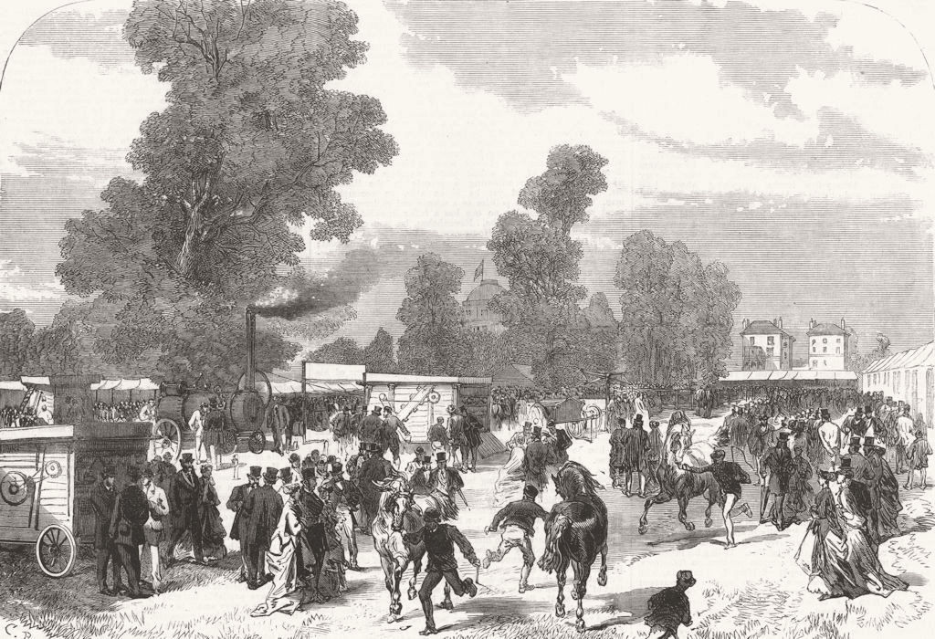 GLOS. Agricultural Show at Cheltenham 1867 old antique vintage print picture