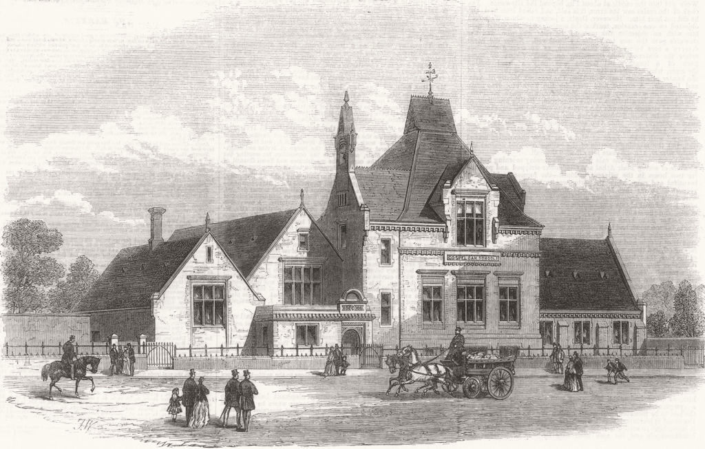 LONDON. The Gospel-Oak Schools, Kentish Town 1867 old antique print picture