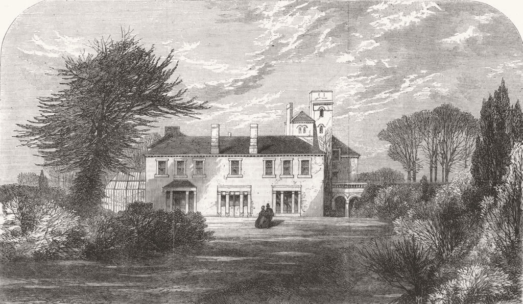 SUSSEX. Dunford House, Midhurst(Cobden) 1865 old antique vintage print picture