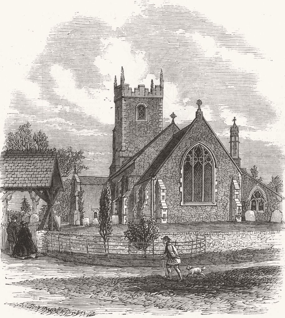 NORFOLK. Sandringham Church, Norfolk 1863 old antique vintage print picture