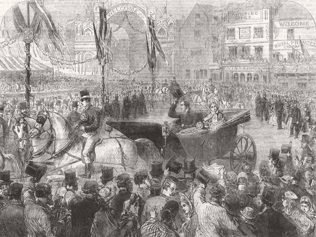 BERKS. Prince of Wales leaving Windsor for Osborne 1863 old antique print