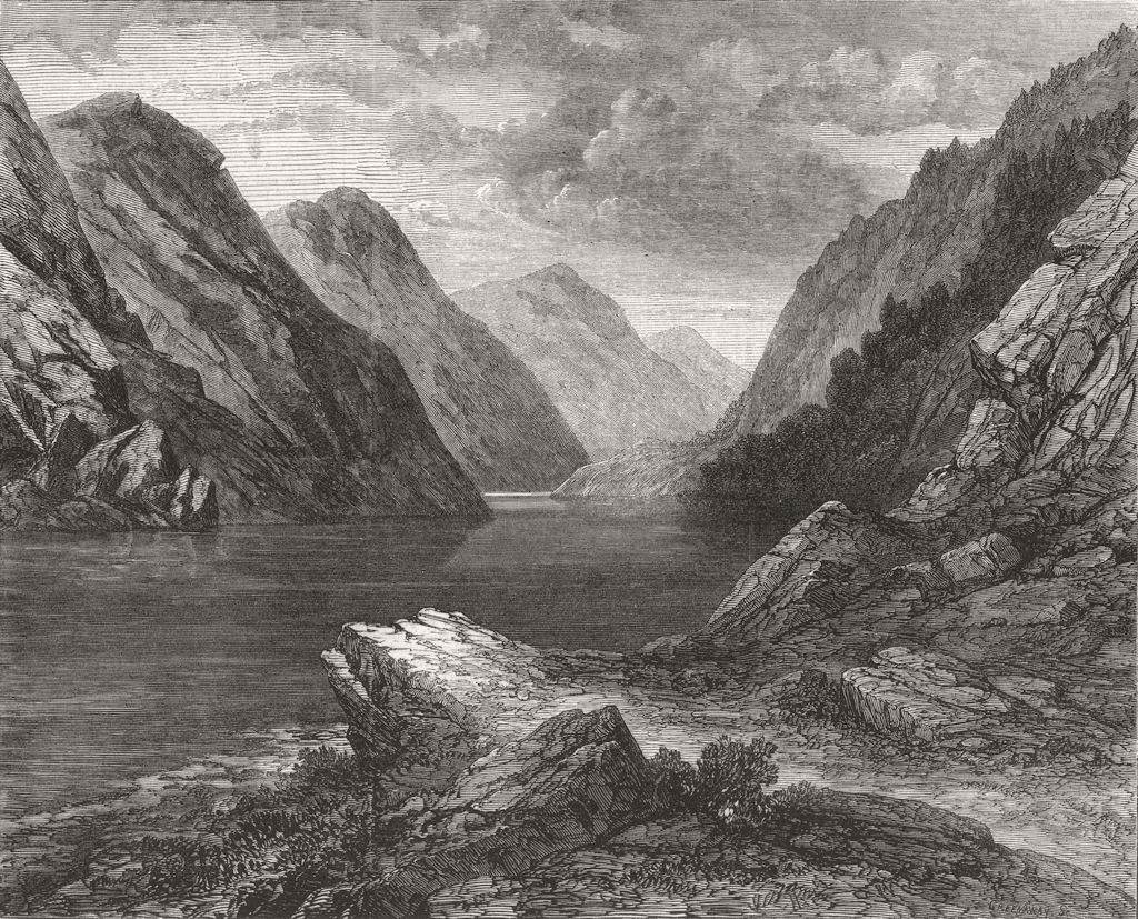 SCOTLAND. The pass of Awe, Argyleshire 1871 old antique vintage print picture