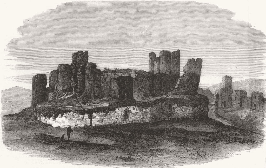 WALES. Caerphilly Castle 1871 old antique vintage print picture