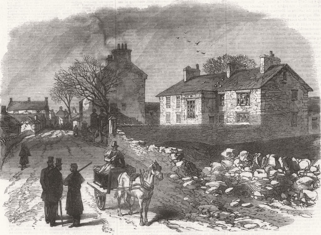 LIMERICK. Fenian Rising. police barrack, Kilmallock 1867 old antique print
